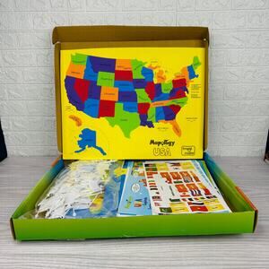 Imagimake Mapology World & USA Puzzle Set Flags Capitals Foam Frames Educational